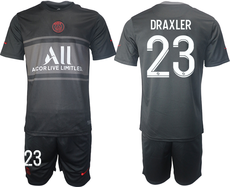 Men 2021-2022 Club Paris St German Second away black #23 Soccer Jersey